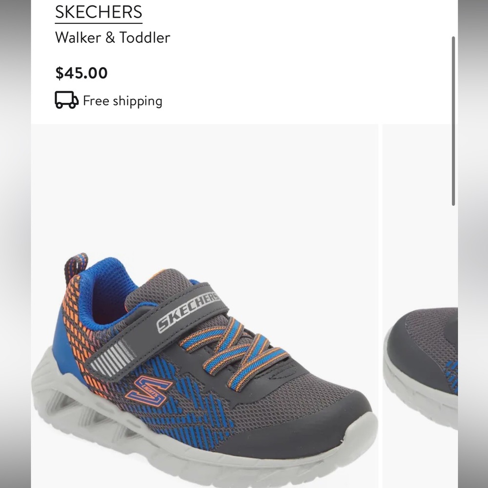 Toddlers size 6 light up sketchers with box